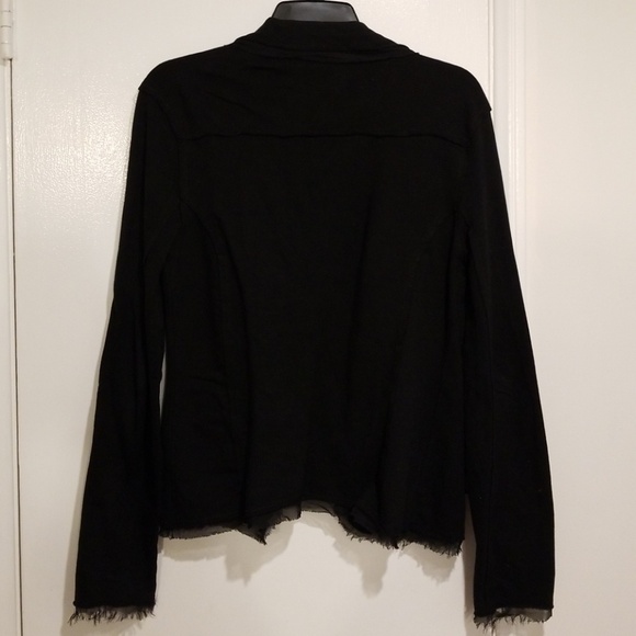 💕LUCY LOVE💕 Black Raw Edge Sweater Blazer - Picture 3 of 6